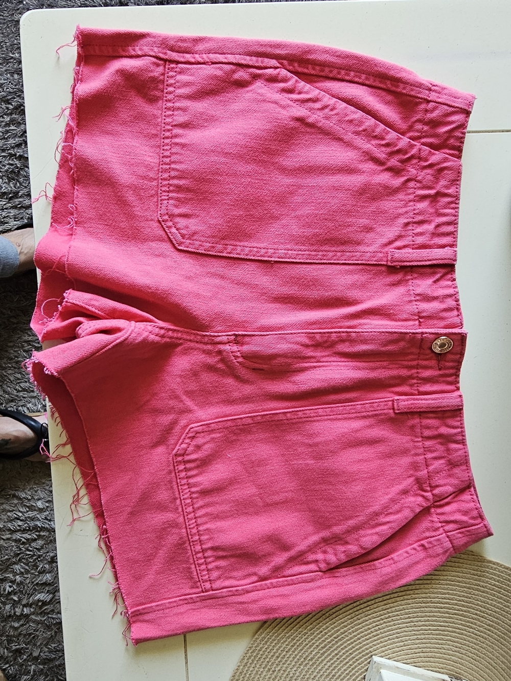 Sneak Peek Women’s Hot Pink Denim Shorts - Casual Pocket Detail